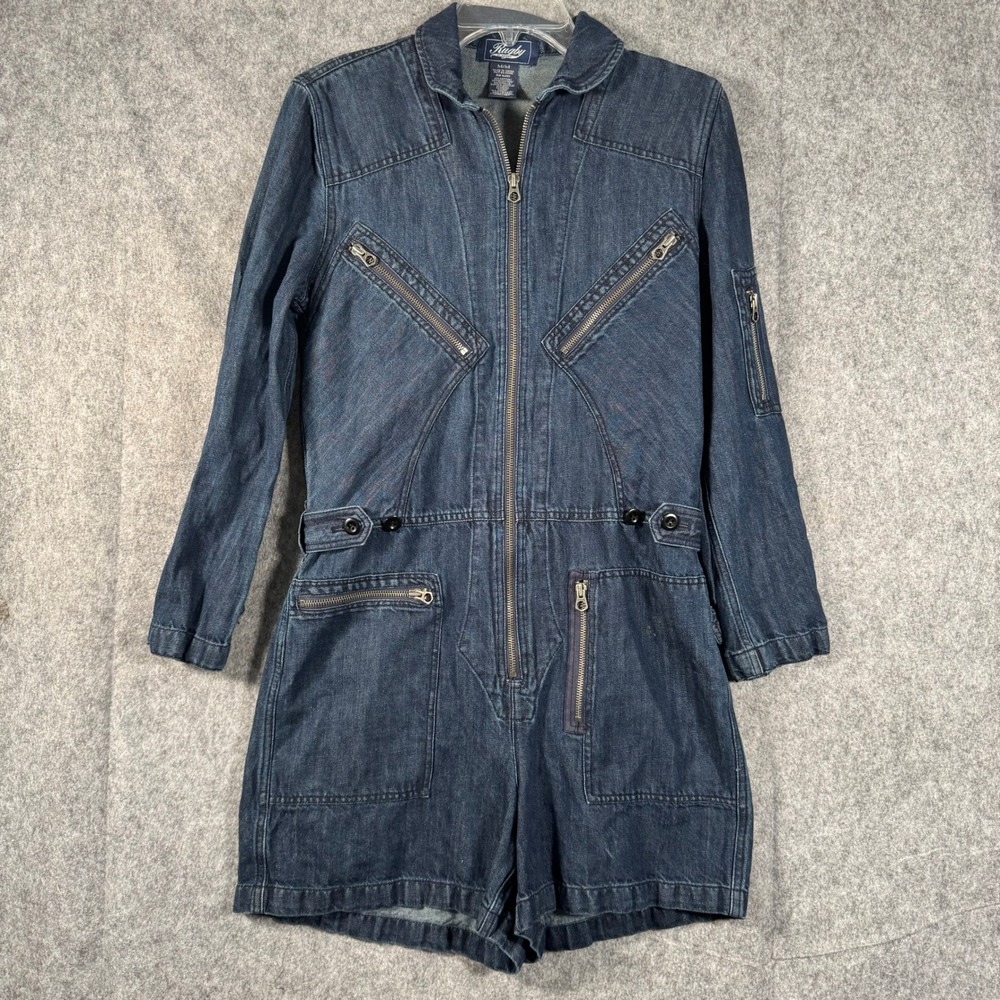 Rugby Ralph‎ Lauren Womens Denim Jumpsuit Romper Linen Size M Utility Mechanic